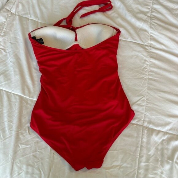 Apt. 9 Vibrant Red Ruched One-Piece Swimsuit Size Large - Picture 5 of 11